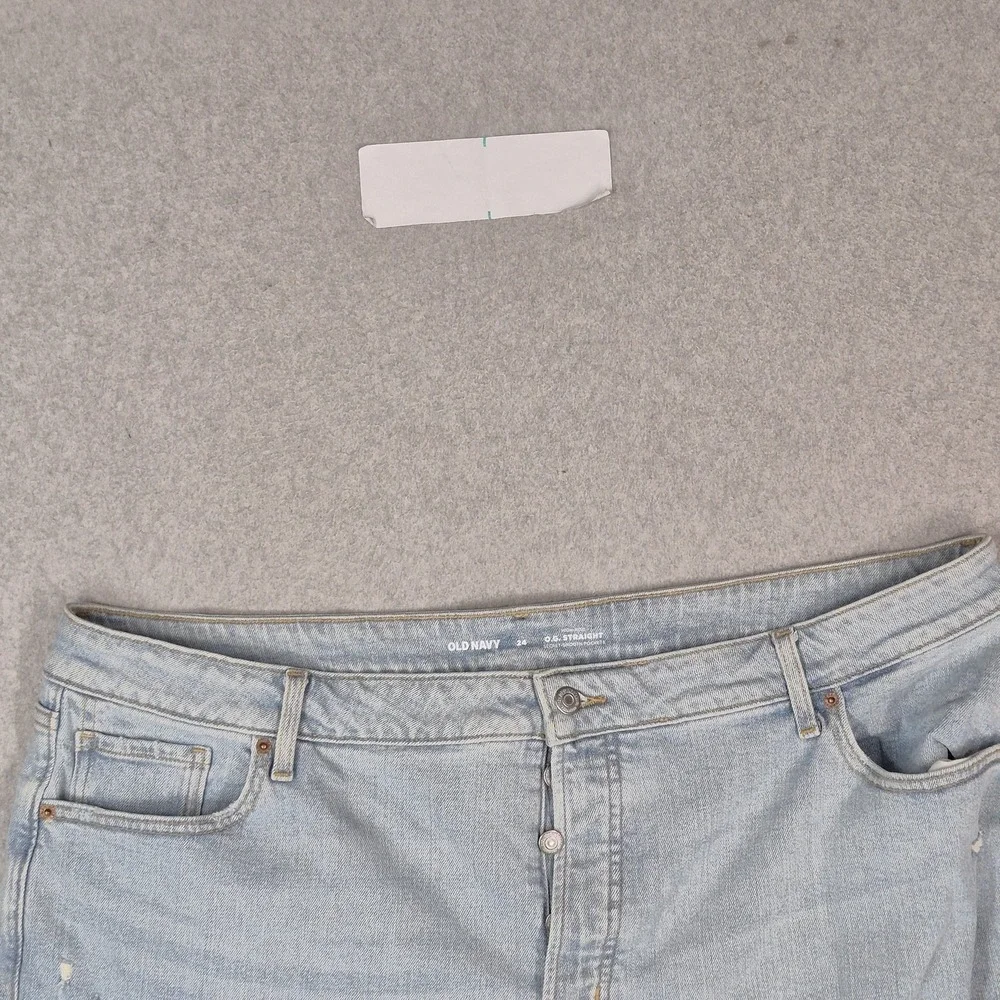 Old Navy Women Shorts 24 Light Blue Denim High-Rise OG Straight Distressed NWT